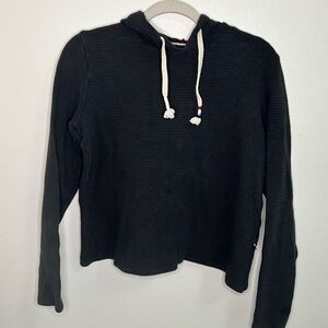 Sol Angeles ribbed Black Hoodie with layered back
